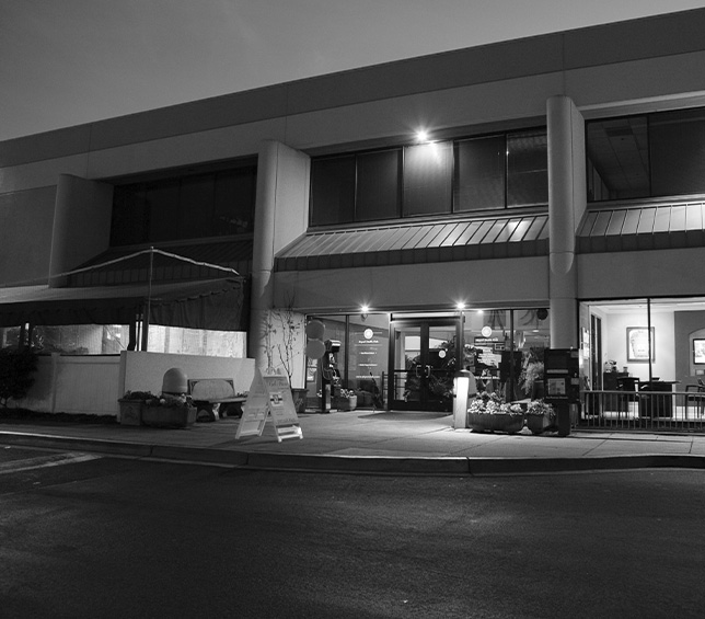 Airport Health Club exterior at night